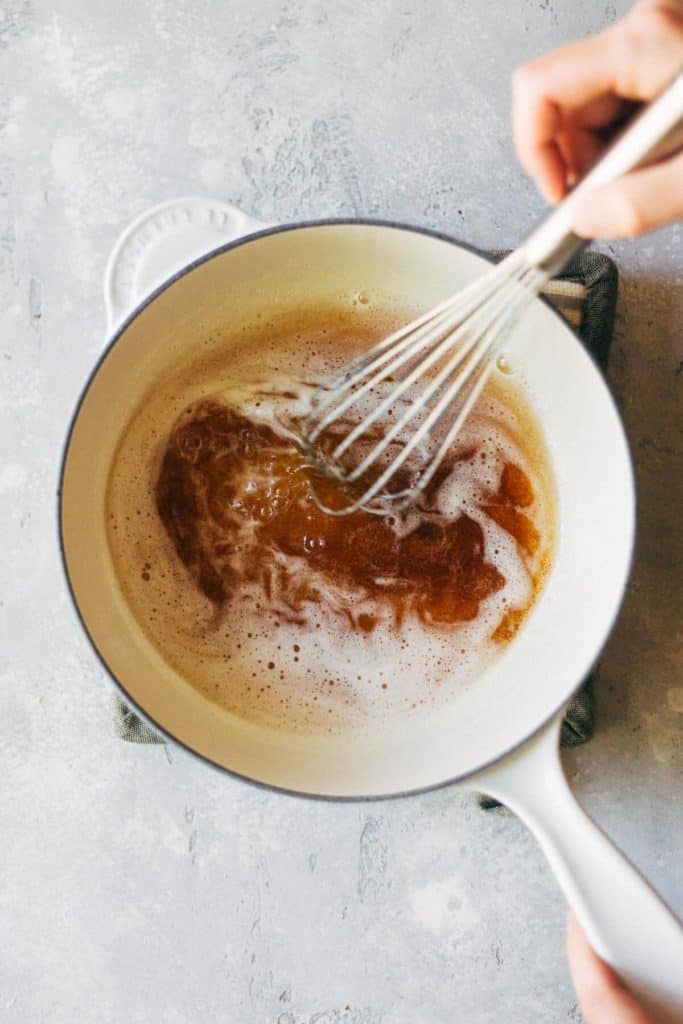 a saucepan of brown butter