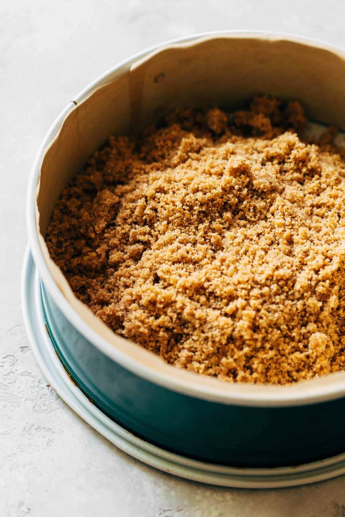 graham cracker crust in springform pan