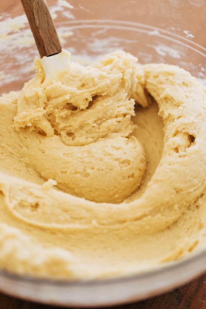 a bowl of sugar cookie dough